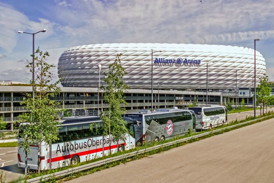 Munich: City Bus Tour & FC Bayern Munich Allianz Arena Tour - Passing the Bayern training center and Grunwalder Stadion